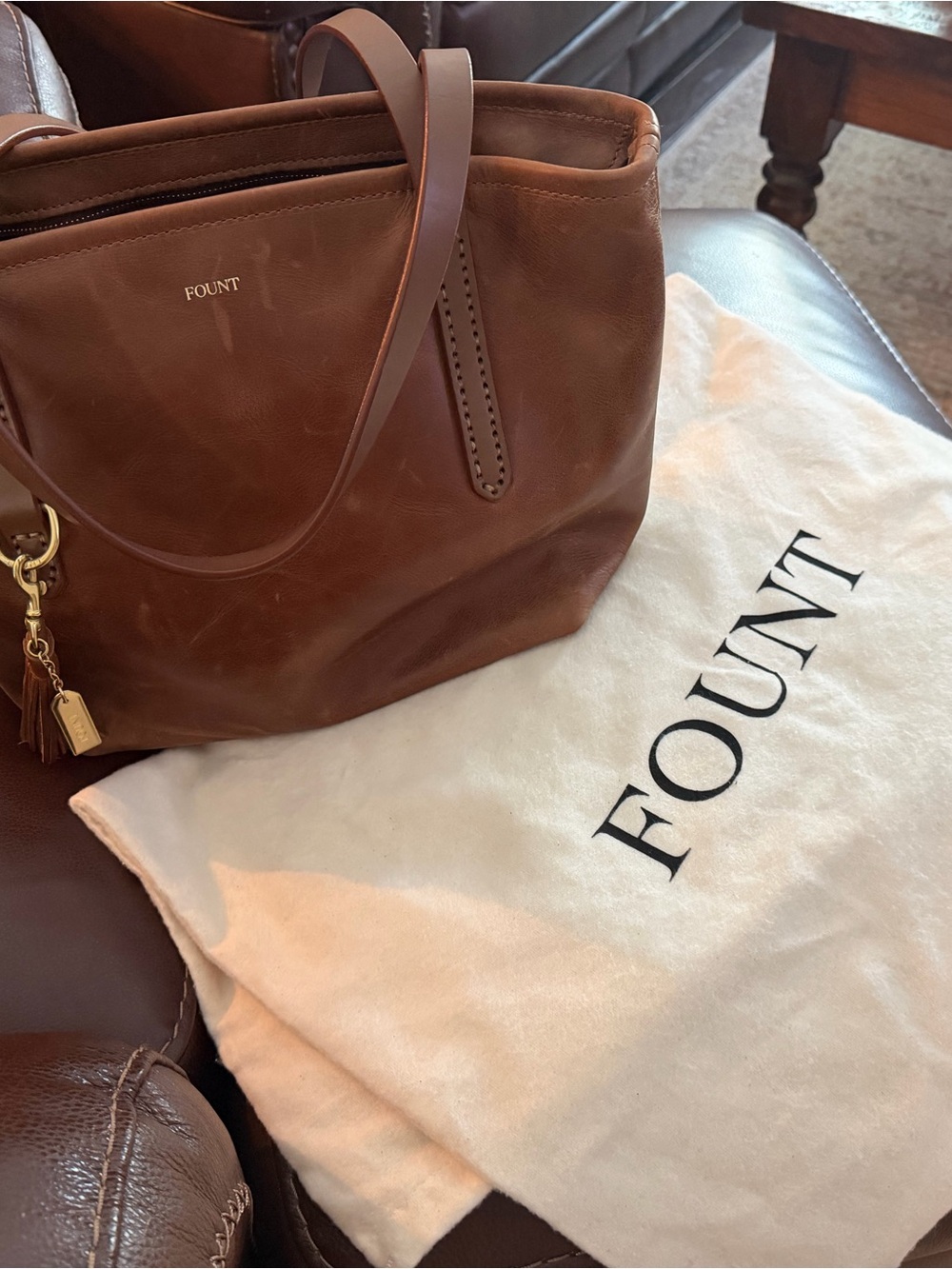 FOUNT Petite Bellfield Tote, hazelnut